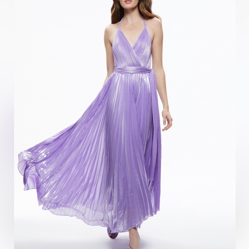 Alice and Olivia purple halter dress
